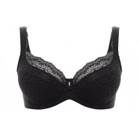 Ulla Josy padded bh C t/m L  omvang 65 t/m 110,  zwart en wit